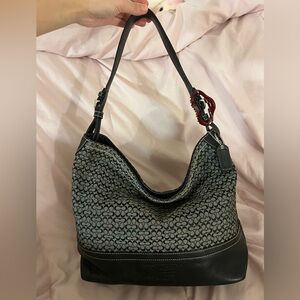 Vintage monogram coach shoulder bag w hook closure